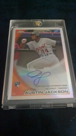2010 Topps topps chrome Austin Jackson refractor autograph