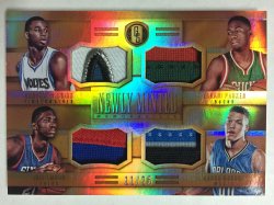 2014-15  Gold Standard Andrew Wiggins Jabari Parker Joel Embiid Aaron Gordon Top 4 Picks Quad Patch /25
