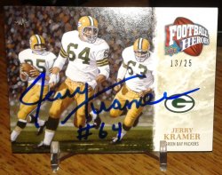 2009 Upper Deck Football Heroes Art Card Autograph Jerry Kramer
