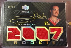 7 Upper Deck UD Black Joakim Noah Rookie Jersey Auto