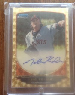 2013 Bowman Chrome Prospects Mike Kickham Superfractor Auto