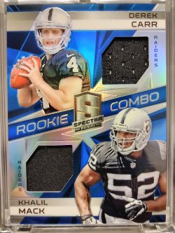 2014 Panini Spectra Derek Carr/Khalil Mack Rookie Combo Blue Parallel