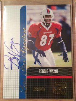 2001 Topps Stadium Club Reggie Wayne 01 Lone Star Signature RC