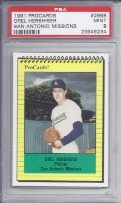 1991  Procards Orel Hershiser Missions Minor League