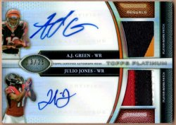 2011 Topps Platinum A.J. Green / Julio Jones Dual Patch Auto Refractors
