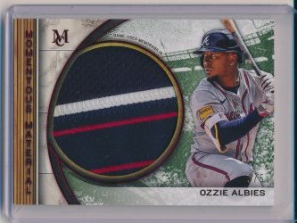    Ozzie Albies 2025 Topps Museum Collection Momentous Material Jumbo Patches Ruby /5