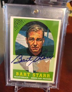 2001 Topps Gallery Heritage  Stadium Seat Relic Auto Bart Starr