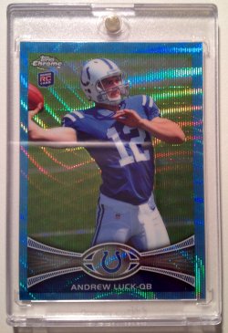 2014 Topps Chrome Andrew Luck ROOKIE BLUEWAVE Refractor BW-1