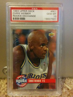 1993-94 Upper Deck Basketball Rookie Exchange Gold # RE 1 Chris Webber  Warriors