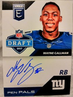 2017 Panini Elite Wayne Gallman Pen Pals Rookie Autograph