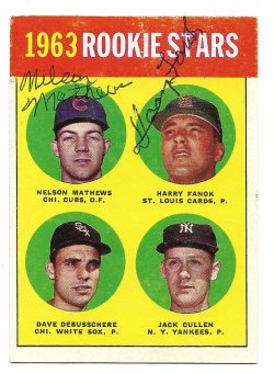 1963 Topps  TTM Nelson Mathews w/Fanok  2/2/26