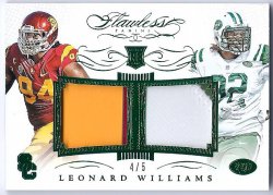 2015 Panini Flawless Leonard Williams Dual Patch /5 Emerald