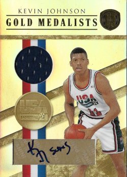 2010-11 Panini Gold Standard Gold Medalists Material Signatures Kevin Johnson #ed 23/49