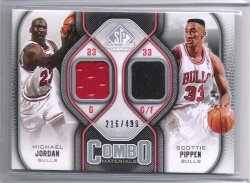 2009 Upper Deck SP Game Used Michael Jordan & Scottie Pippen Combo Jersey