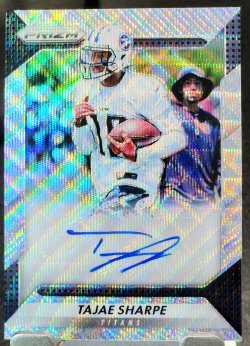 2016 Panini Prizm Tajae Sharpe Rookie Autograph Blue Wave Prizm