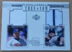 2001 Upper Deck Pros & Prospects Dual Jersey Then & Now Roger Clemens - G.U. Jerseys
