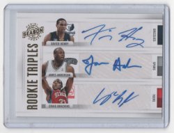 2010 Panini Season Update Xavier Henry, James Anderson, Craig Brackins rookie triplets gold autos