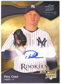 2009 Upper Deck Icons Autograph Phil Coke