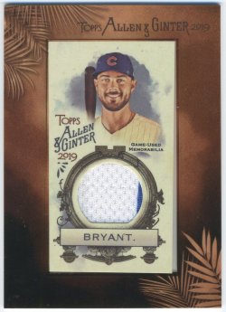 2019 Topps Allen & Ginter Framed Mini Relics Kris Bryant