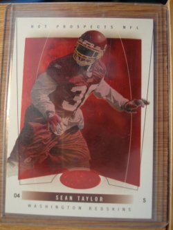 2004 Fleer Skybox Limited Sean Taylor Die Cut Rookie Black Border Red Proof