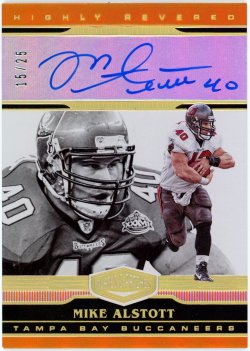 2020 Panini Plates & Patches Highly Revered Autographs Orange Mike Alstott