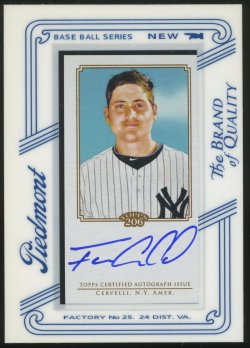 2010 Topps 206 Framed Mini Autographs Piedmont Francisco Cervelli