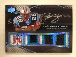 2009  UD Black Jonathan Stewart Quad Patch Auto 1/1