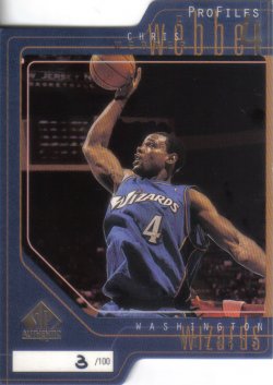 1997-98 Upper Deck SP Authentic Profiles 3 Chris Webber #ed 3/100