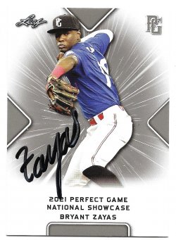 2021 Leaf Perfect Game TTM Bryant Zayas 5/9/25