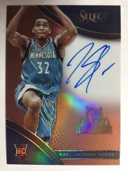 2015-16 Topps Select Karl-Anthony Towns Copper Auto /49