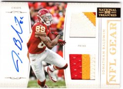 2011 Playoff National Treasures Jonathan Baldwin NFL Gear Dual Prime Patch A
