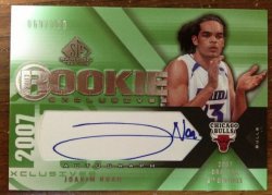 2007 Upper Deck SP Game Used Joakim Noah Rookie Exclusives Auto