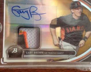 2013 Bowman Platinum Gary Brown Gold Ref. Auto