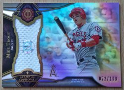 2016 Topps Tribute Certified Stamp of Approval Relic Card Mike Trout - G.U. Jersey -  # 022/199