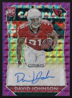 2015 Panini Prizm Rookie Autographs Prizms Violet Mosaic David Johnson