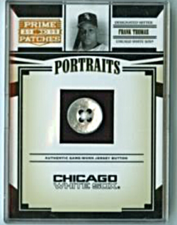 2003 Donruss Prime Patches Frank Thomas Game Used Jersey Button