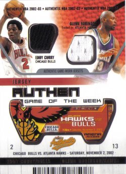 2003-04 Fleer Authentix Jersey Authentix Game of the Week Ripped