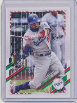    Mookie Betts 2021 Topps WalMart Holiday Photo Variations (candy cane sleeve)