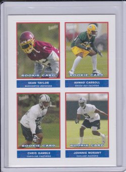    Sean Taylor, Ahmad Carroll, Chris Gamble, and Johnnie Morant 2004 Bazooka Stickers RC