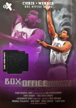 2001-02 E-X Box Office Draws Memorabilia Chris Webber Warm