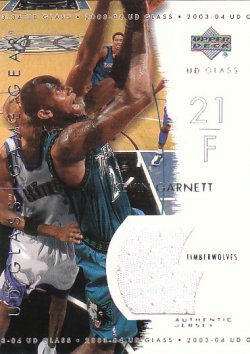 2003-04 Upper Deck UD Glass Garnett, Kevin - Game Gear