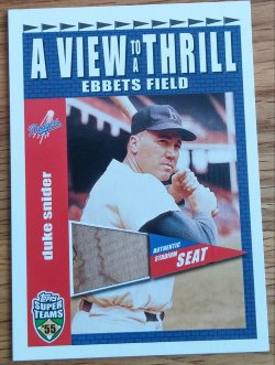 2002 Topps A View to a Thrill Duke Snider - G.U. Seat Ebbets Field
