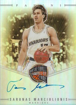 2021-22 Panini Impeccable - 21 Spectra Hall of Fame Signatures Sarunas Marciulionis