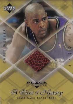 1999-00 Upper Deck Black Diamond A Piece of History Chris Webber