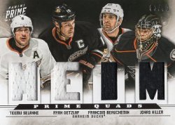 2012/13 Panini Prime Quad Jerseys Selanne/Getzlaf/Beauchemin/Hiller