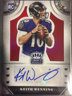 2014 Panini Crown Royale Rookie Signatures Retail Red #SKW Keith Wenning