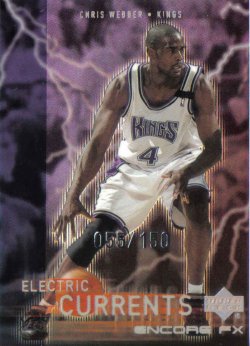 1999-00 Upper Deck Encore Electric Currents F/X Chris Webber #ed 55/150