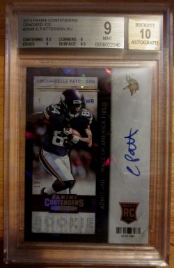 2013 Panini Contenders Cordarrelle Patterson Base Cracked Ice #19/21 Auto