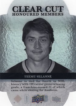 2018/19 Upper Deck Clear Cut Honoured Members Selanne