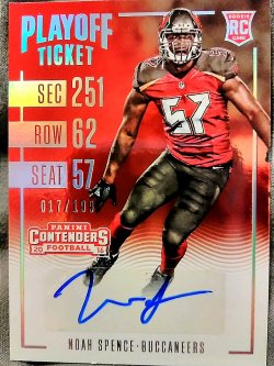 2016 Panini Contenders Noah Spence Rookie Playoff Ticket Autograph